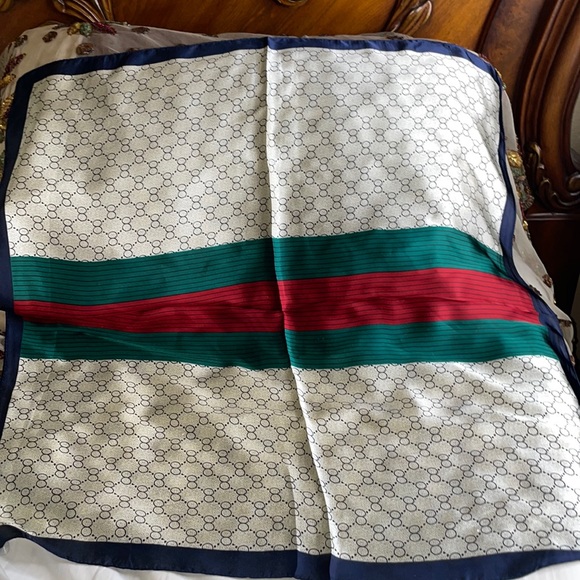 Stylish Square Scarf Thin Silky Satin - Picture 2 of 4